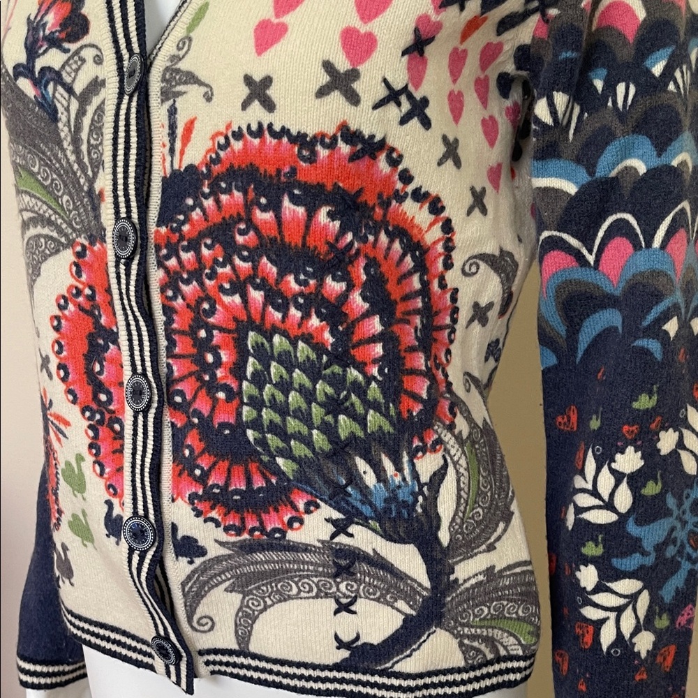 Oilily Cream and Blue Patterned Cardigan - Picture 5 of 13